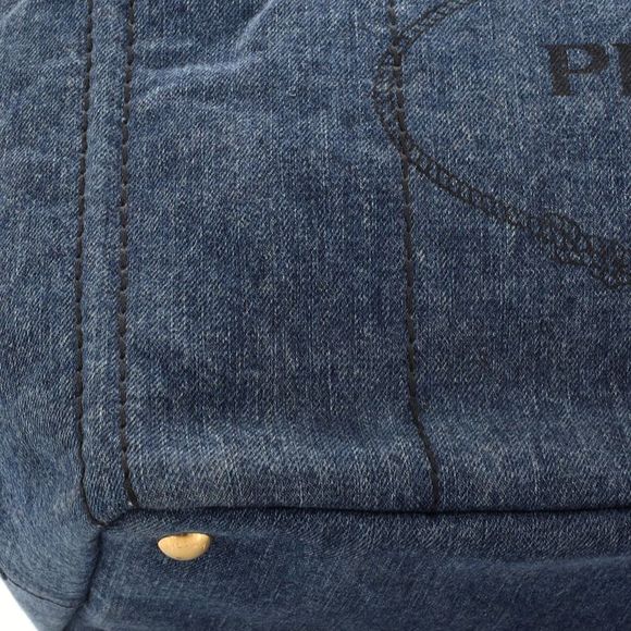 Prada Canapa Convertible Tote Denim Medium Blue - Picture 7 of 8